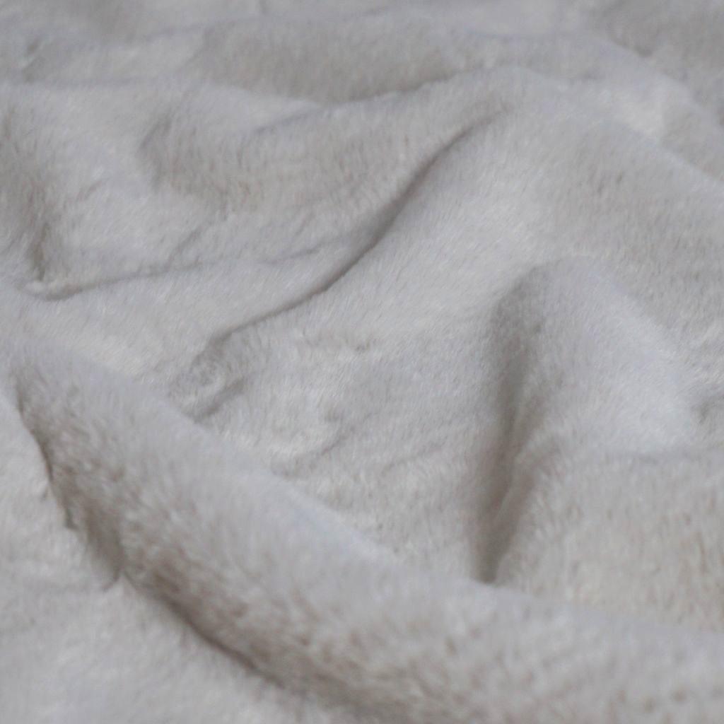 Preview: Fellimitat Kunstfell Fur dick und hochwertig creme hellbeige